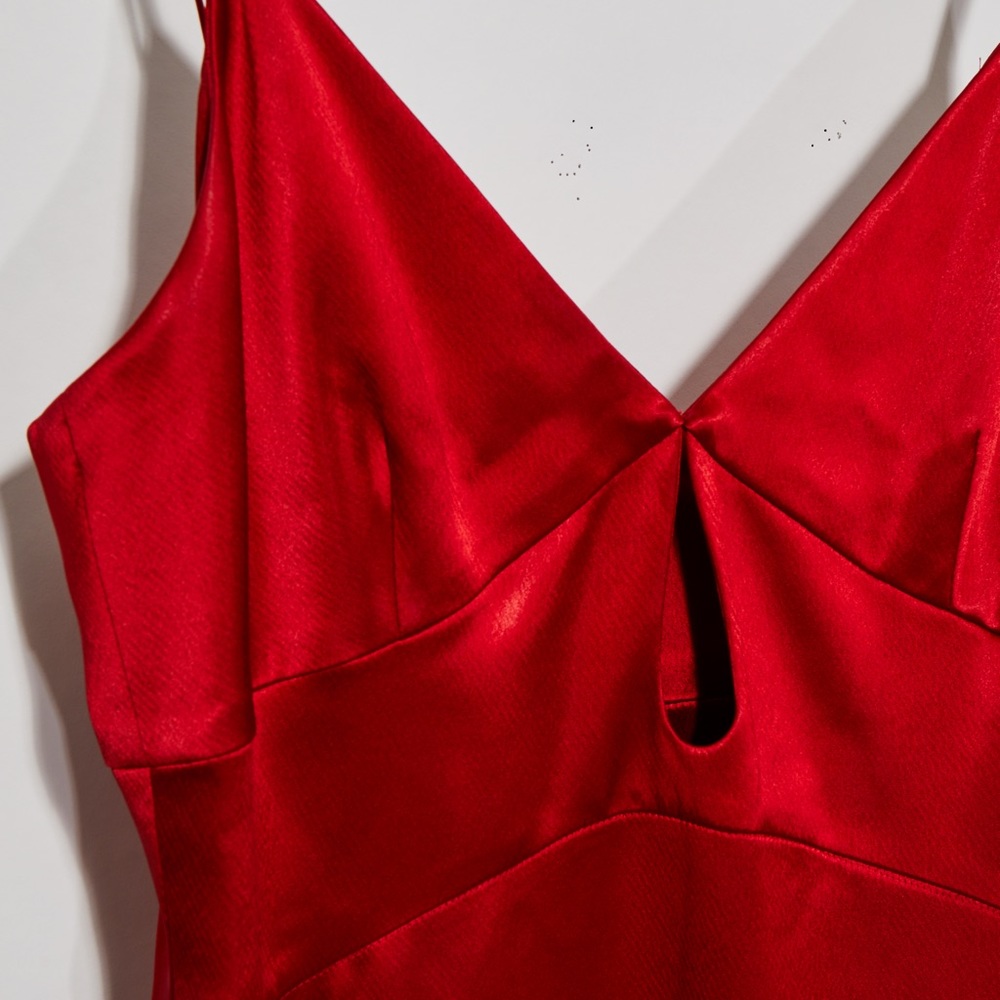 Jill Jill Stuart red satin dress. Asymmetrical with cut out. maxi dress